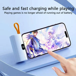 5000mAh Mini Power Bank with Built In Charger For iPhone Samsung